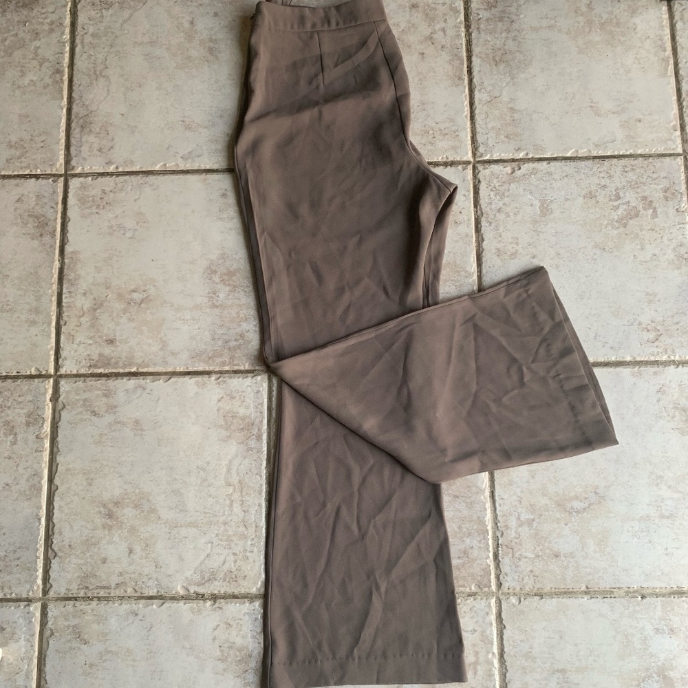 River Island Wide-Leg Dress Pants — Tan (UK 14 / US 10)
